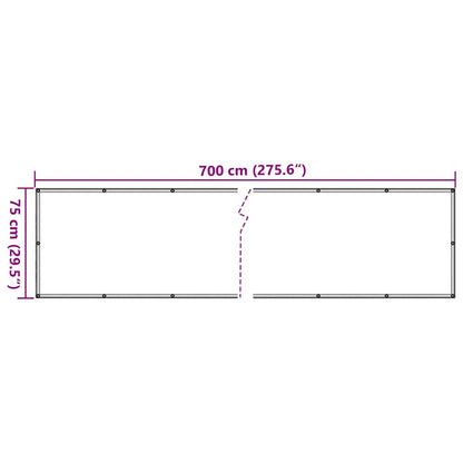 Balcony Privacy Screen Grey 700x75 cm PVC