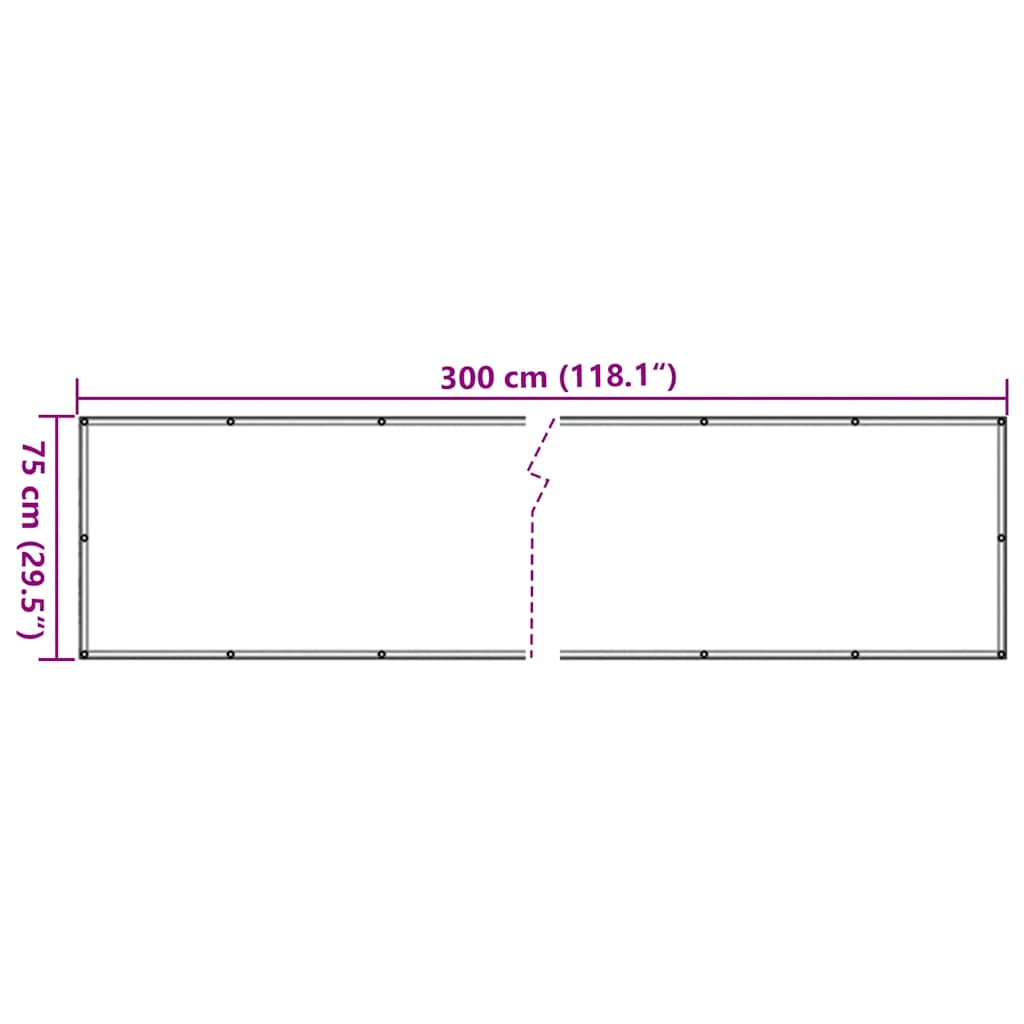 Balcony Privacy Screen Cream 300x75 cm PVC