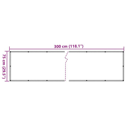 Balcony Privacy Screen Cream 300x75 cm PVC