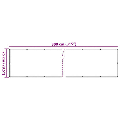 Balcony Privacy Screen Cream 800x75 cm PVC