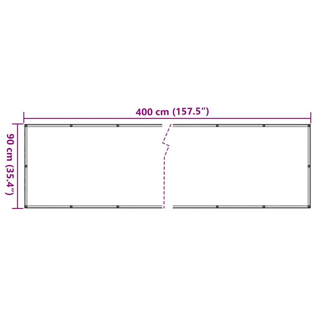 Balcony Privacy Screen Anthracite 400x90 cm PVC