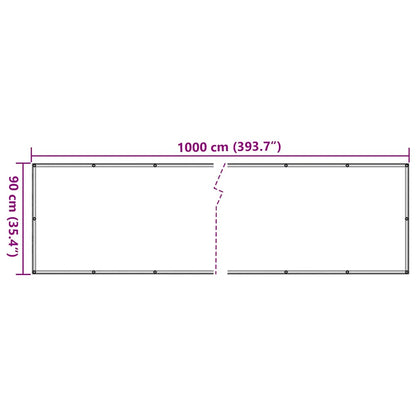 Balcony Privacy Screen Anthracite 1000x90 cm PVC