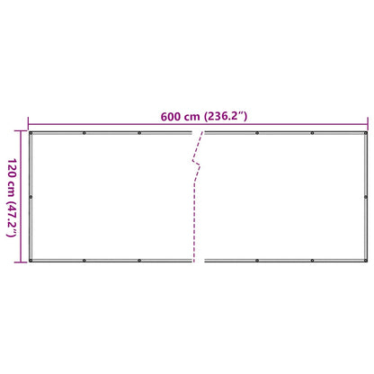 Balcony Privacy Screen Grey 600x120 cm PVC