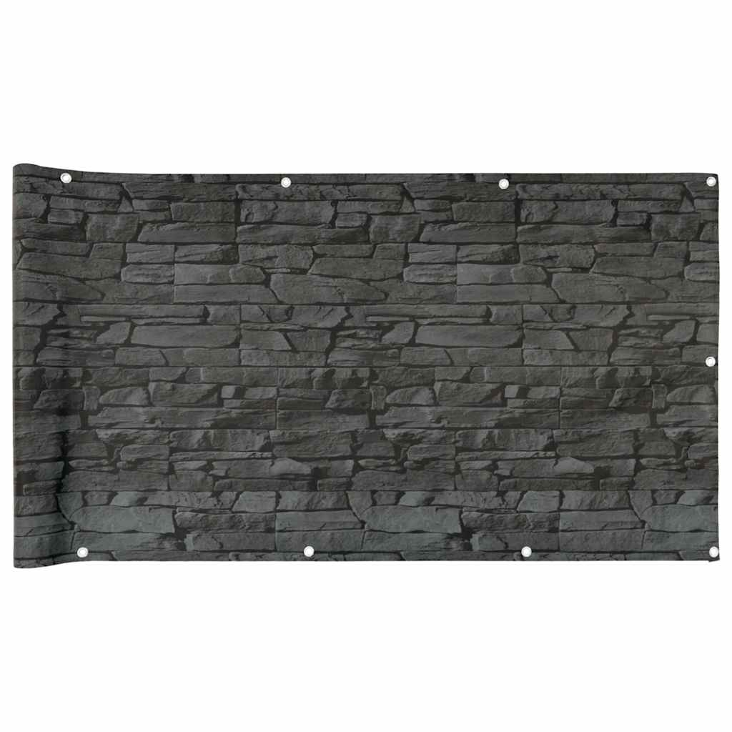 Balcony Privacy Screen Ledge Stone Look Grey 400x120 cm PVC