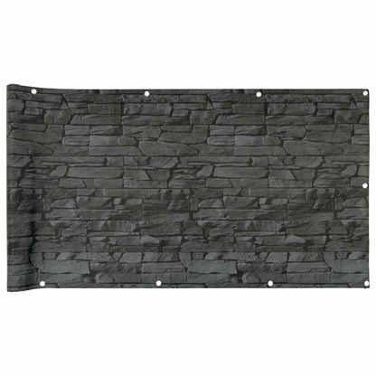 Balcony Privacy Screen Ledge Stone Look Grey 400x120 cm PVC