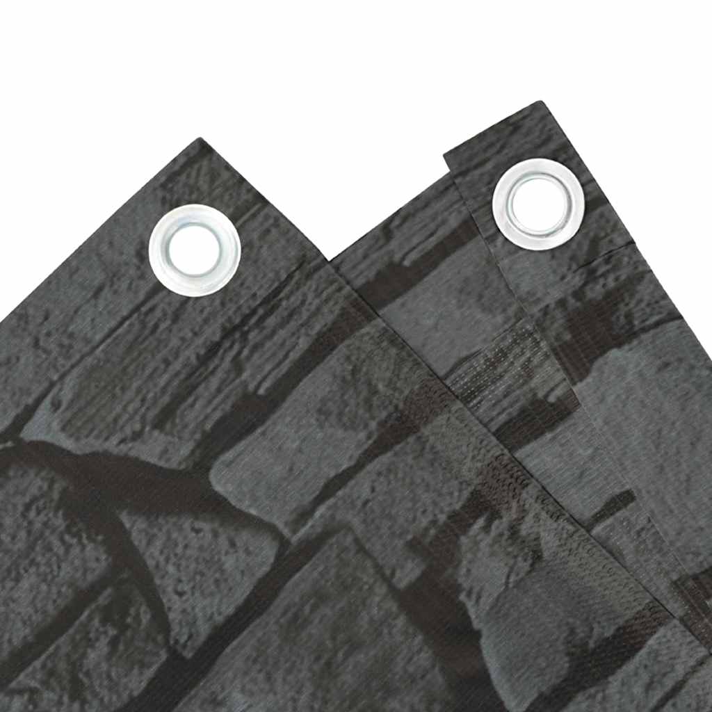 Balcony Privacy Screen Ledge Stone Look Grey 400x120 cm PVC