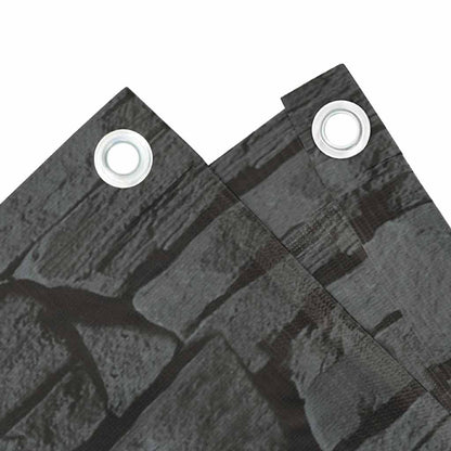 Balcony Privacy Screen Ledge Stone Look Grey 400x120 cm PVC