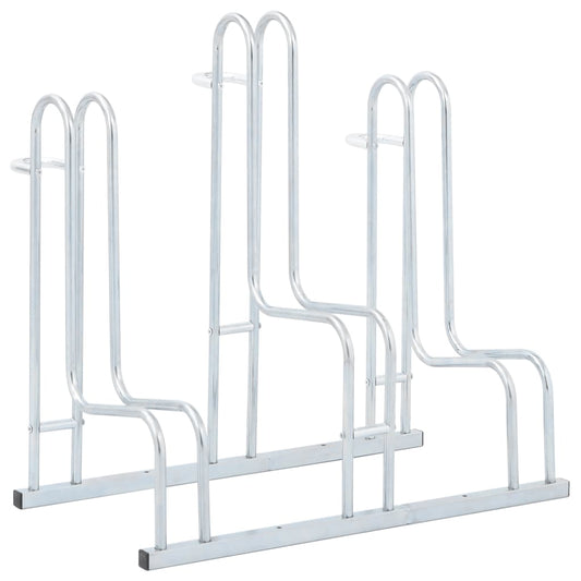 Bicycle Stand for 3 Bikes Floor Freestanding Galvanised Steel