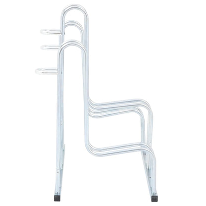 Bicycle Stand for 3 Bikes Floor Freestanding Galvanised Steel