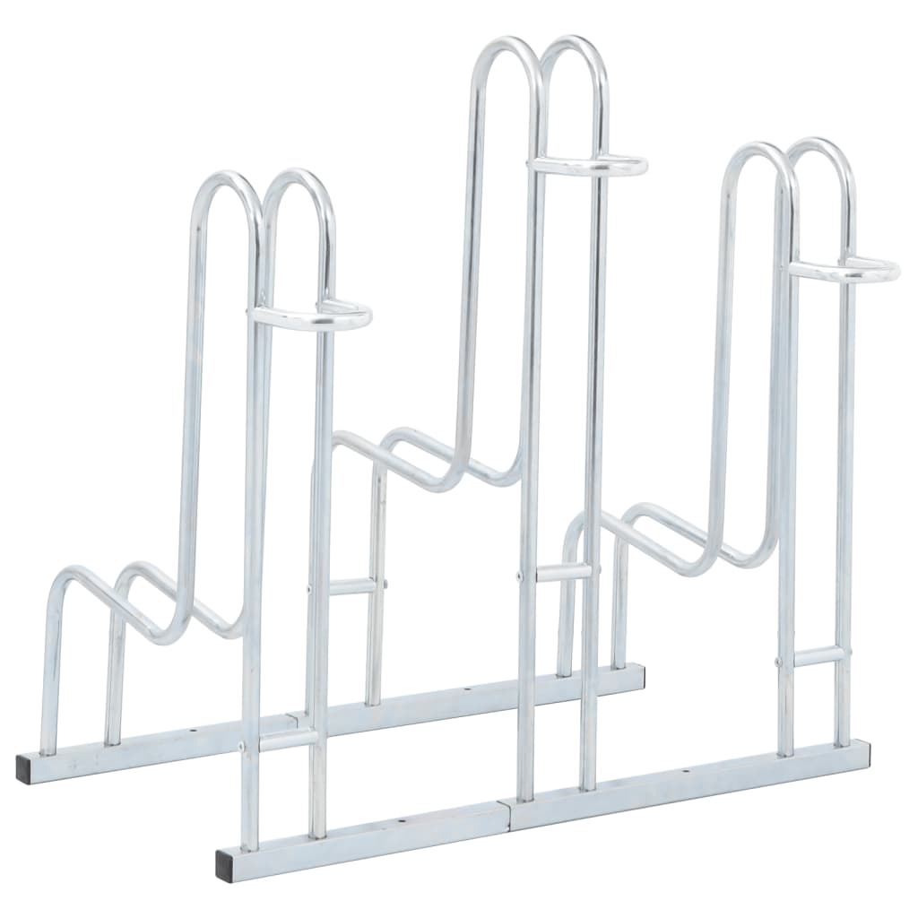 Bicycle Stand for 3 Bikes Floor Freestanding Galvanised Steel