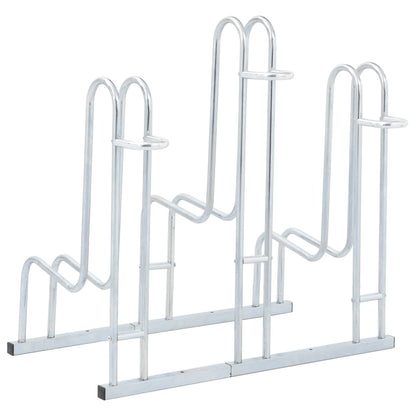 Bicycle Stand for 3 Bikes Floor Freestanding Galvanised Steel