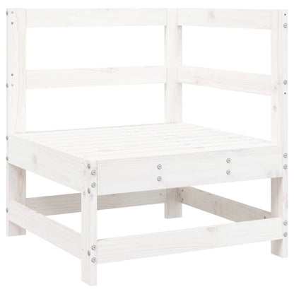 3 Piece Garden Sofa Set White Solid Wood Pine