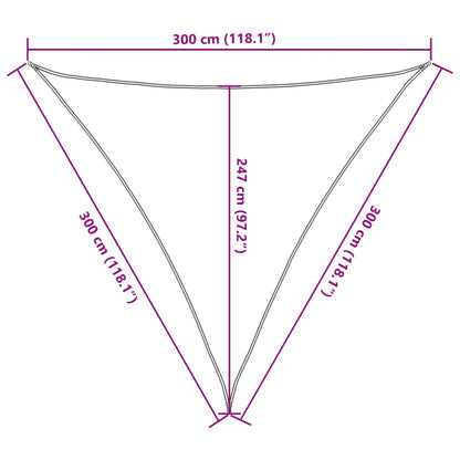 Sunshade Sail 160 g/m² Triangular Light Grey 3x3x3 m HDPE