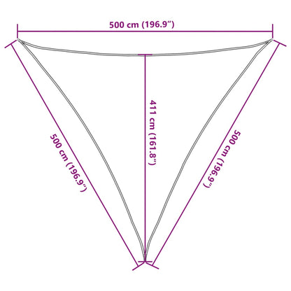 Sunshade Sail 160 g/m² Triangular Light Grey 5x5x5 m HDPE