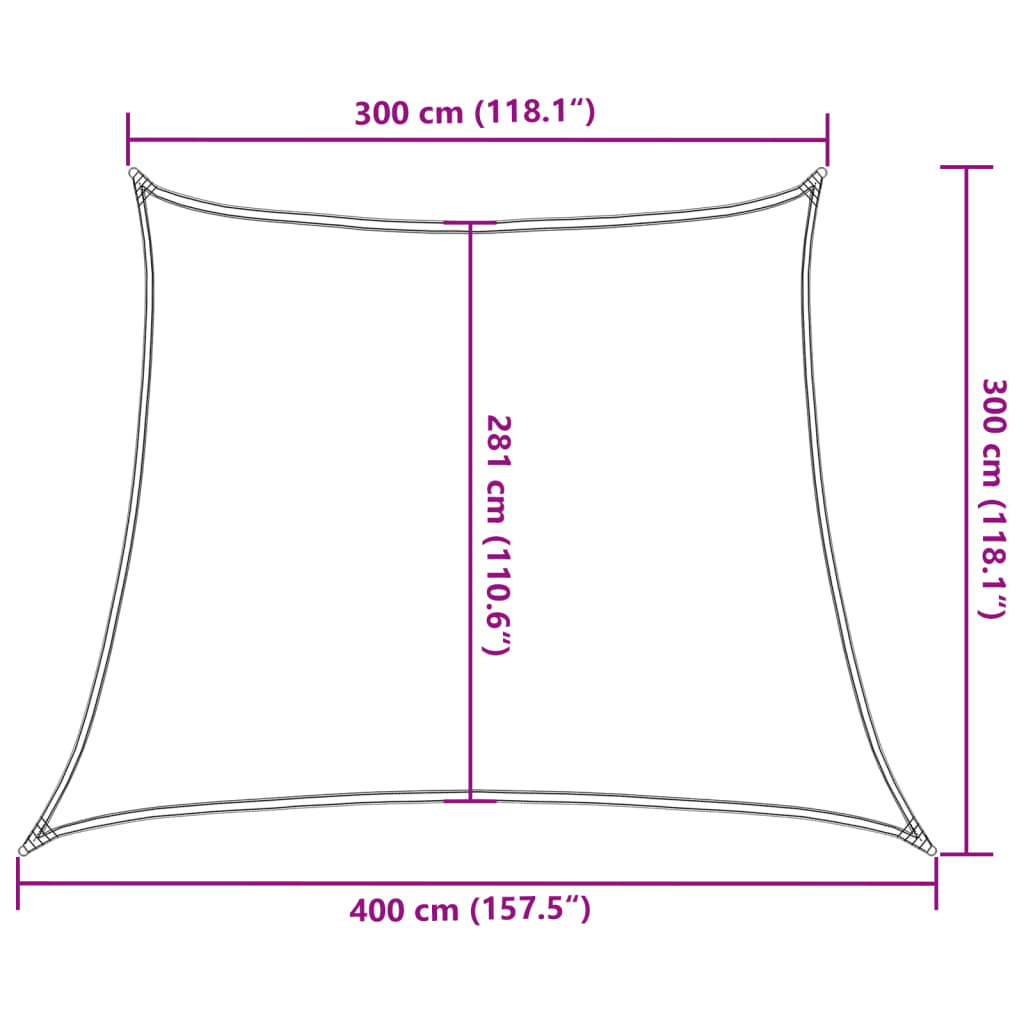 Sunshade Sail 160 g/m² Trapezium Light Grey 3/4x3 m HDPE