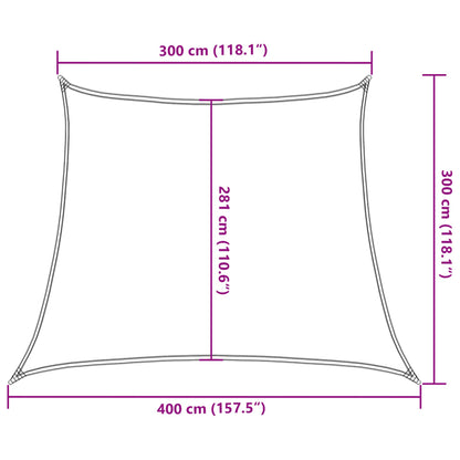 Sunshade Sail 160 g/m² Trapezium Light Grey 3/4x3 m HDPE