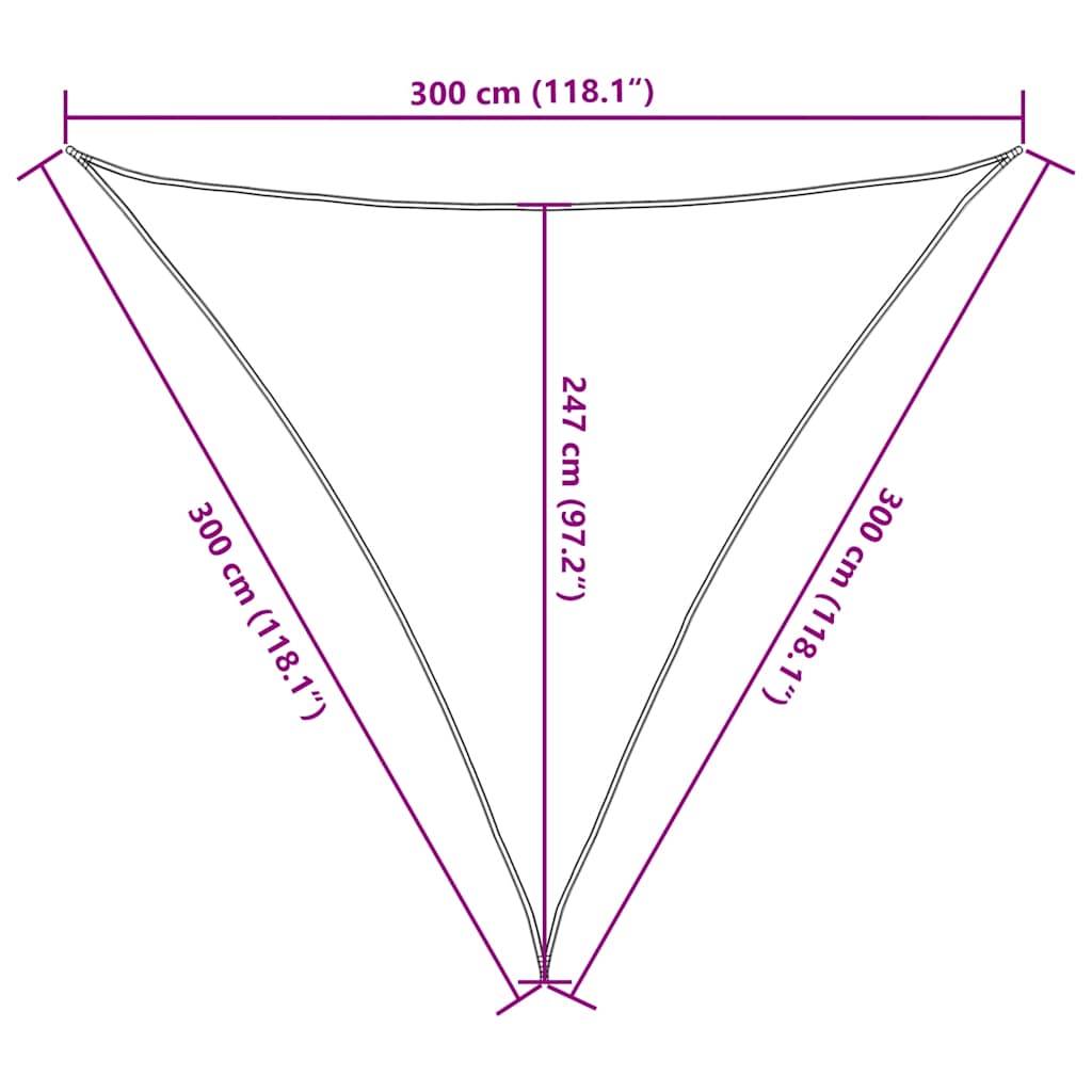 Sunshade Sail 160 g/m² Triangular Sand 3x3x3 m HDPE