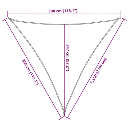 Sunshade Sail 160 g/m² Triangular Sand 3x3x3 m HDPE