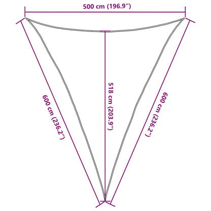 Sunshade Sail 160 g/m² Triangular Sand 5x6x6 m HDPE