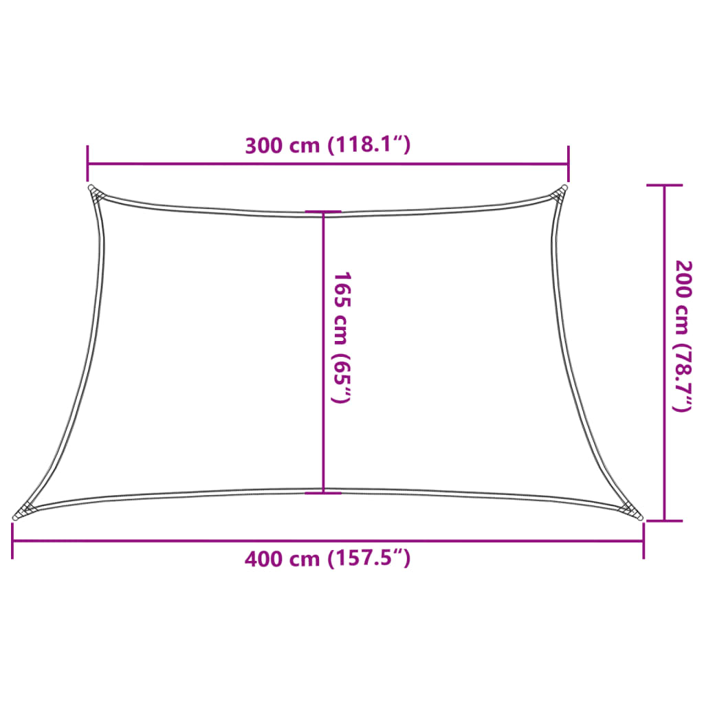 Sunshade Sail 160 g/m² Trapezium Light Grey 3/4x2 m HDPE