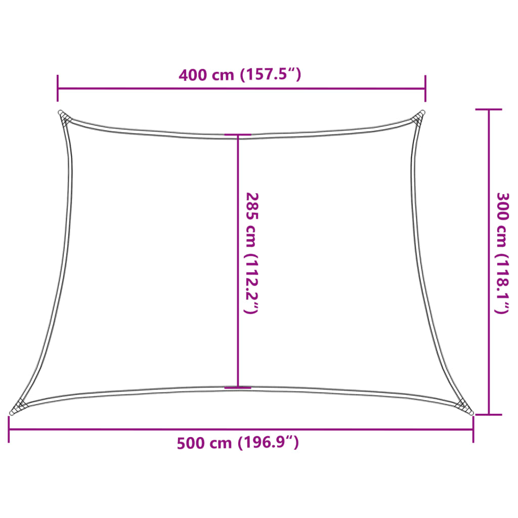 Sunshade Sail 160 g/m² Trapezium Light Grey 4/5x3 m HDPE