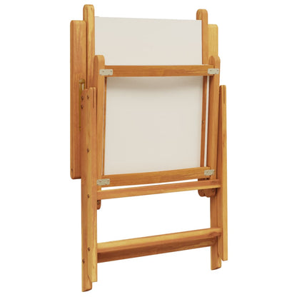 Reclining Garden Chairs 4 pcs Cream White Fabric and Solid Wood