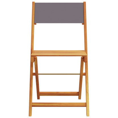 Folding Garden Chairs 6 pcs Anthracite Fabric and Solid Wood