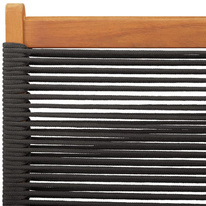 Folding Garden Chairs 6 pcs Black Solid Wood Acacia