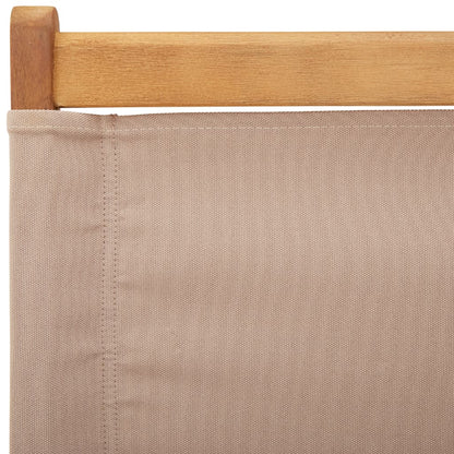 Folding Garden Chairs 6 pcs Taupe Fabric and Solid Wood