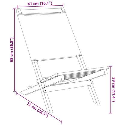 Folding Garden Chairs 6 pcs Taupe Fabric and Solid Wood