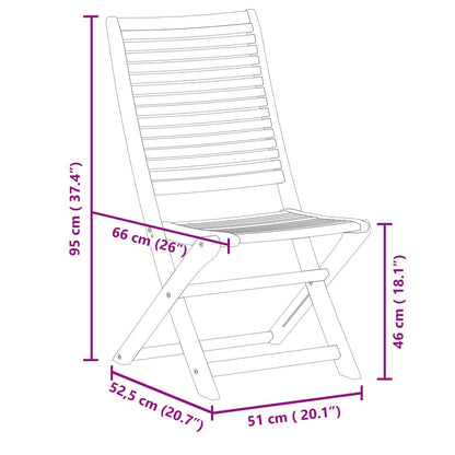 Folding Garden Chairs 8 pcs 51x66x95 cm Solid Wood Acacia