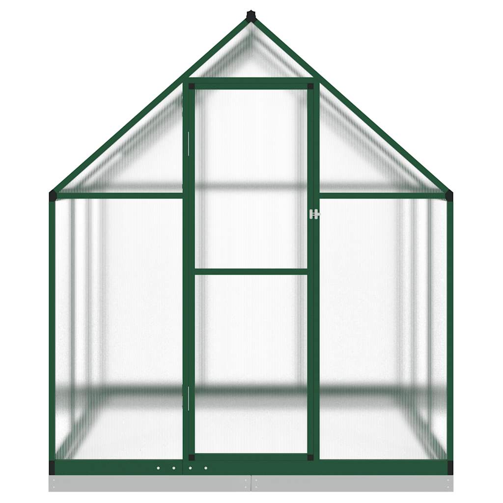 Greenhouse with Base Frame Green 169x169x202 cm Aluminium