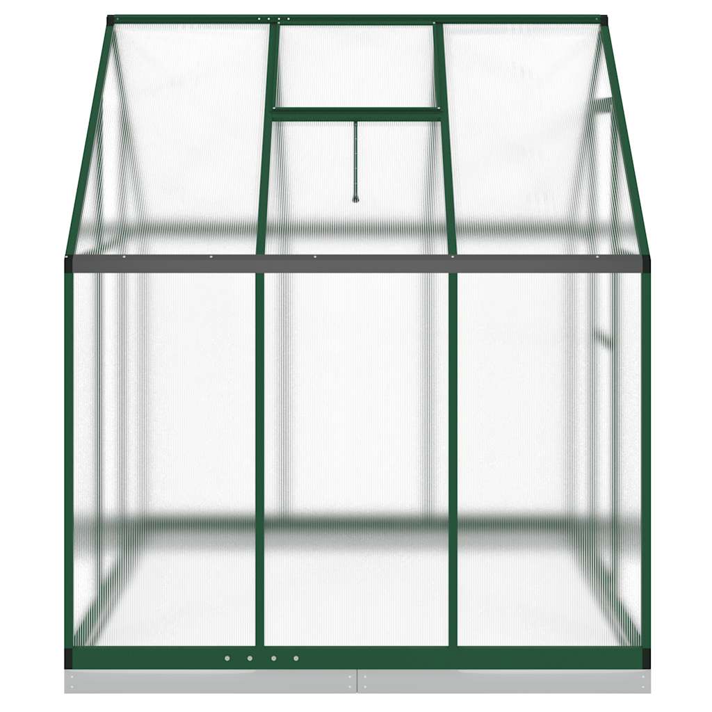 Greenhouse with Base Frame Green 169x169x202 cm Aluminium