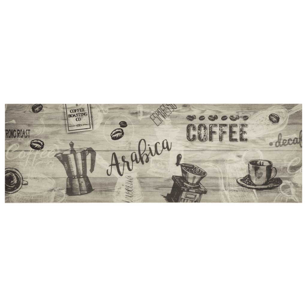 Kitchen Rug Washable Coffee Grey 60x180 cm Velvet