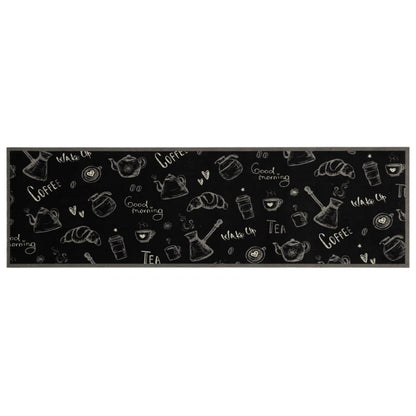 Kitchen Rug Washable Morning Black 45x150 cm Velvet