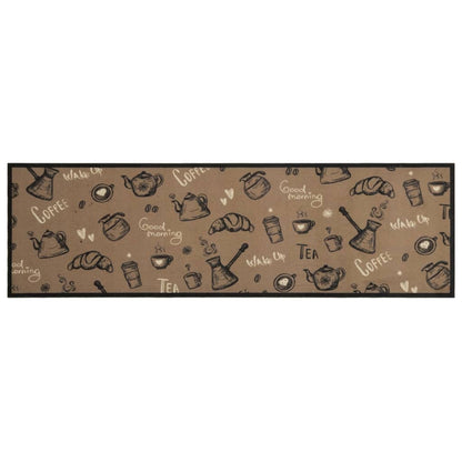 Kitchen Rug Washable Morning Brown 45x150 cm Velvet