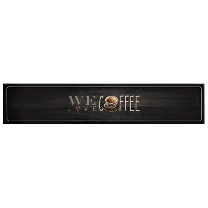 Kitchen Rug Washable Coffee Text 60x300 cm Velvet