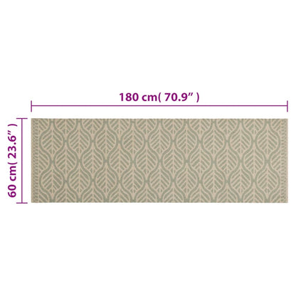 Kitchen Rug Washable Leaves 60x180 cm Velvet