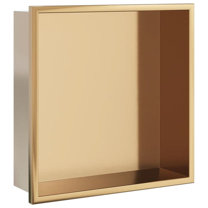 Shower Niche Brushed Gold 32x32x9 cm Stainless Steel