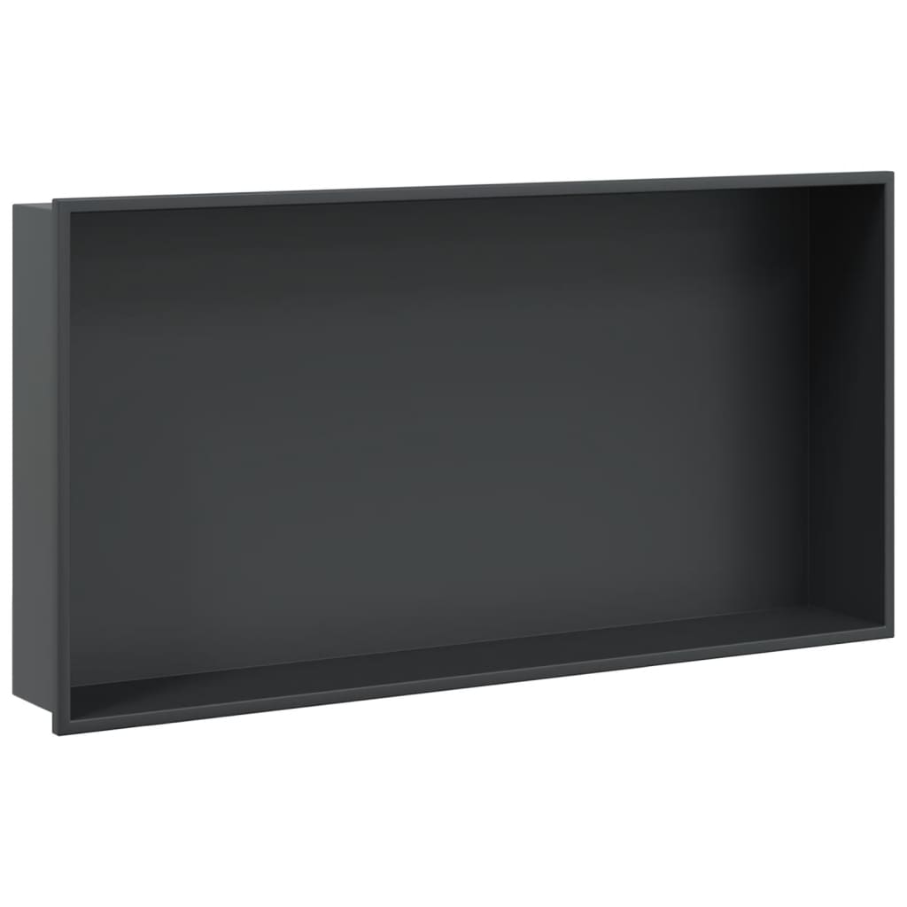 Shower Niche Matt Black 62x32x9 cm Stainless Steel