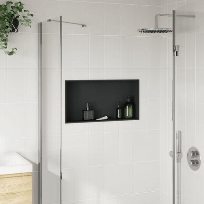 Shower Niche Matt Black 62x32x9 cm Stainless Steel