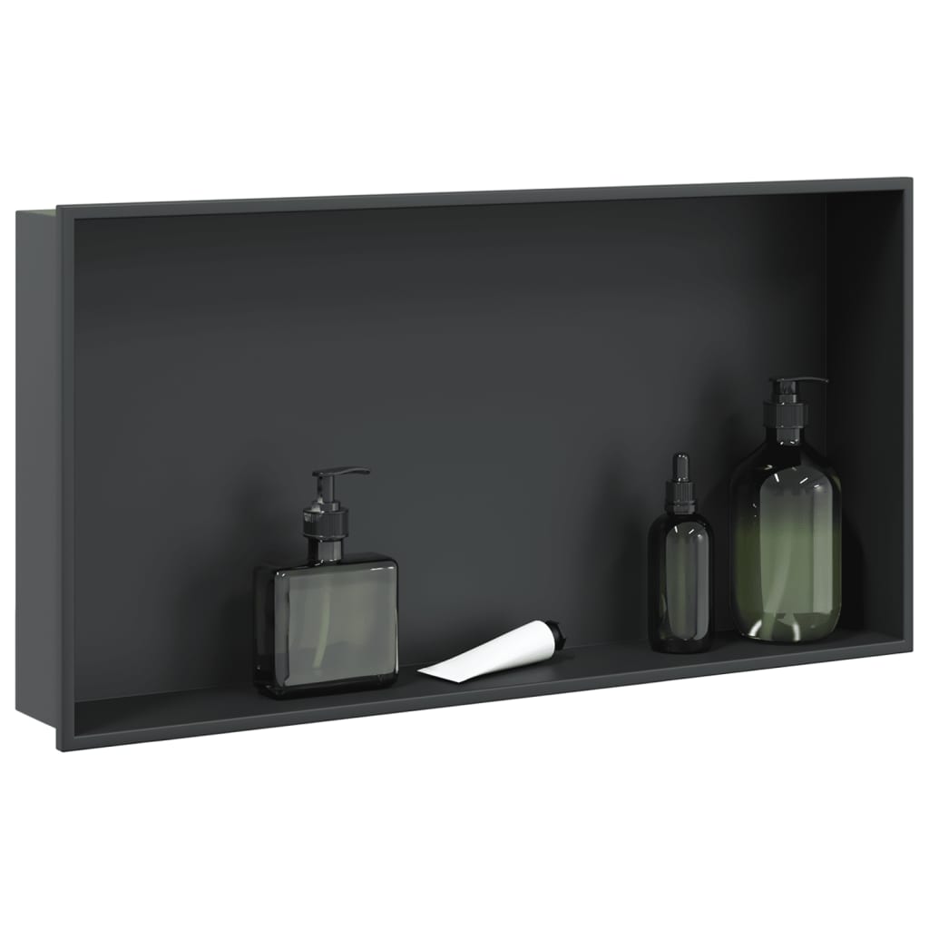 Shower Niche Matt Black 62x32x9 cm Stainless Steel