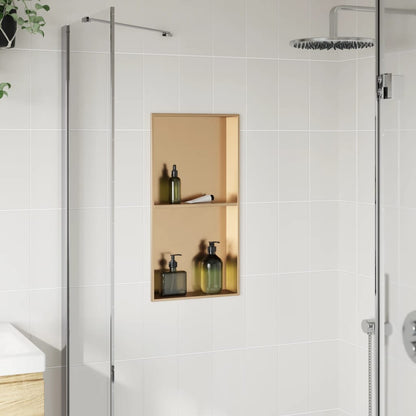 Shower Niche Brushed Gold 32x62x9 cm Stainless Steel