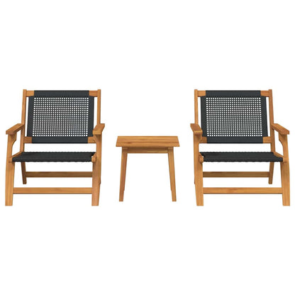 Garden Chairs with Table 3 pcs Black 45 x 45 x 40 cm