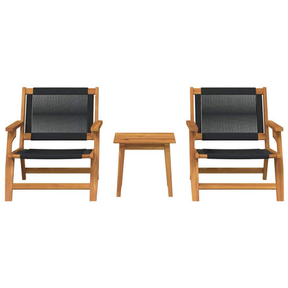 Garden Chairs with Table 3 pcs Black 45 x 45 x 40 cm