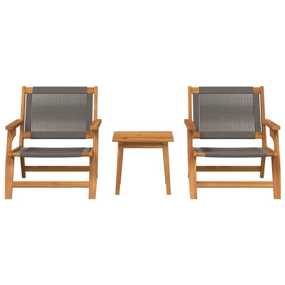 Garden Chairs with Table 3 pcs Grey 45 x 45 x 40 cm