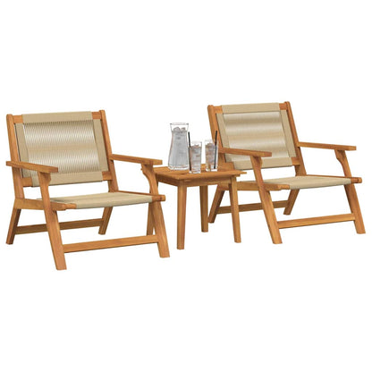 Garden Chairs with Table 3 pcs Beige 45 x 45 x 40 cm