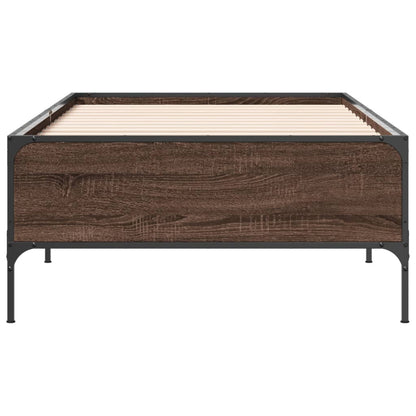 Bed Frame without Mattress Brown Oak 100x200 cm