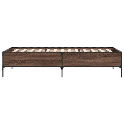 Bed Frame without Mattress Brown Oak 100x200 cm