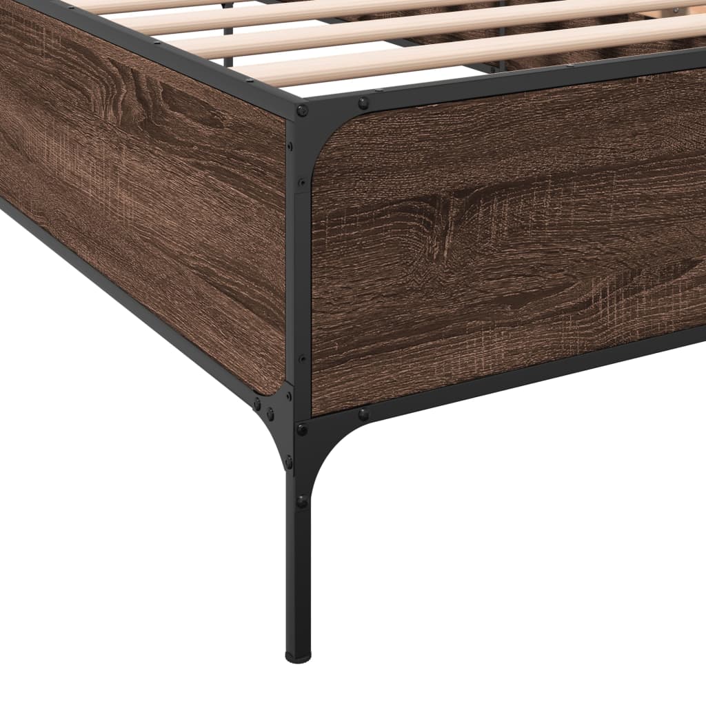Bed Frame without Mattress Brown Oak 100x200 cm